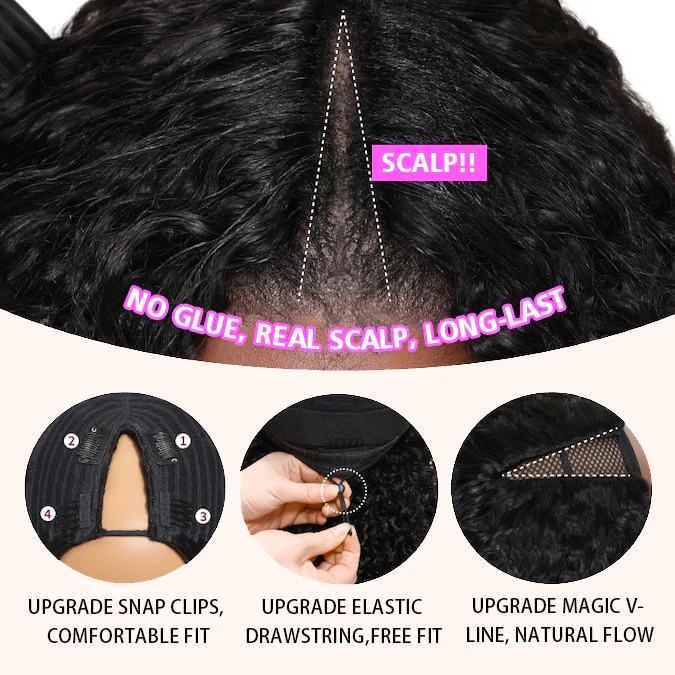 $119=20'' | Upgrade V Part Curly Wig With Burmese Curly Ends Invisiable Drawstring Glueless Human Hair Wig Flash Sale - Image 7