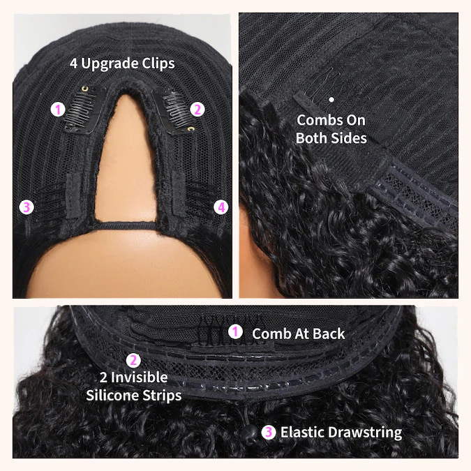 $119=20'' | Upgrade V Part Curly Wig With Burmese Curly Ends Invisiable Drawstring Glueless Human Hair Wig Flash Sale - Image 8