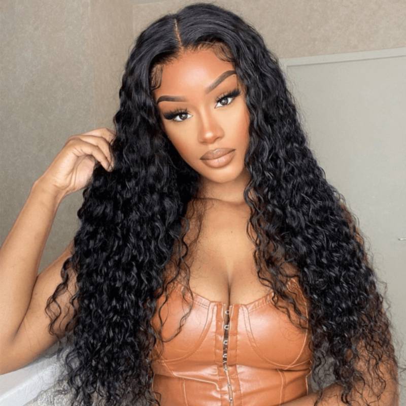 Water Wave Upgrade V Part Wig Human Hair Glueless No Leave Out Wig Invisible Drawstring Flash Sale- Amanda Hair - Image 2