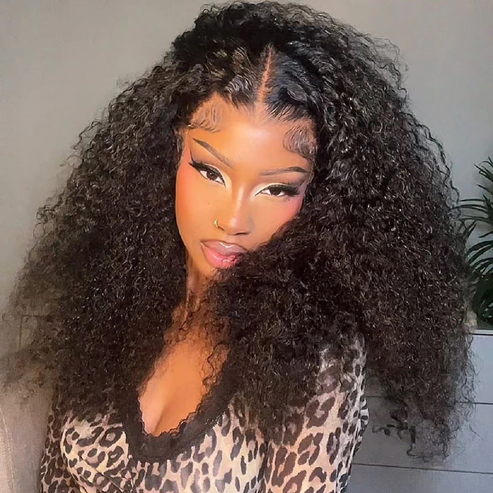 Wow $0.1 Lace Wig| Glueless Thick Fluffy Afro Curly Human Hair Lace Wigs Flash Sale - Image 3