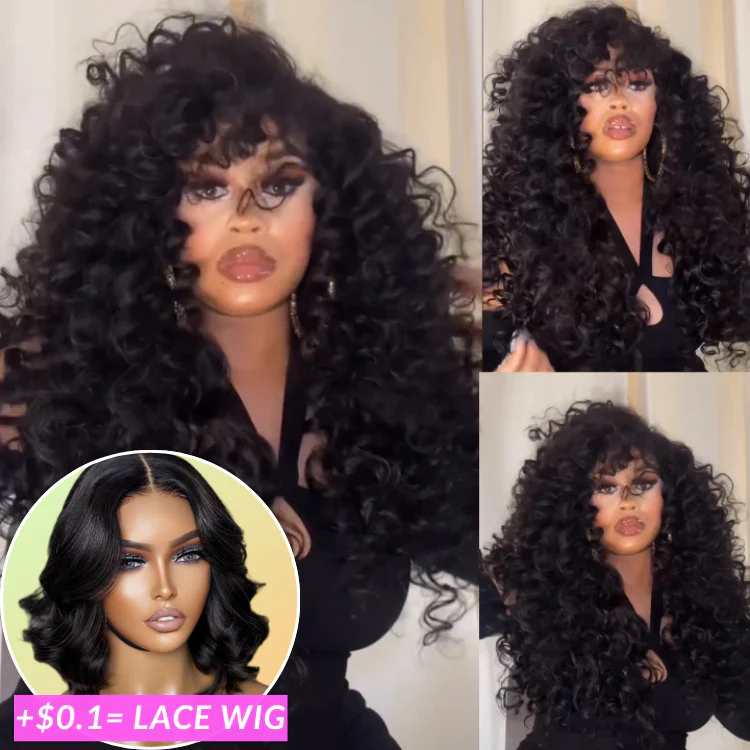 Add $0.1 for Extra Wig| Bouncy Deep Wave Glueless Lace Wig Pre Cut Lace with Natural Hairline Mini Knots Flash Sale - Image 10