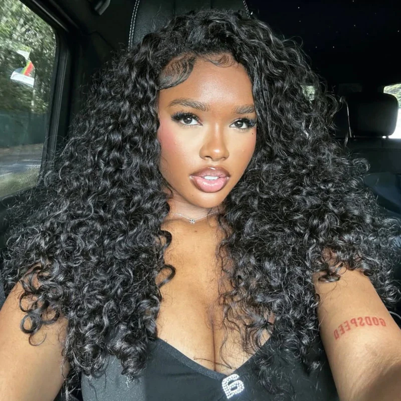 Add $0.1 for Extra Wig| Bouncy Deep Wave Glueless Lace Wig Pre Cut Lace with Natural Hairline Mini Knots Flash Sale - Image 3